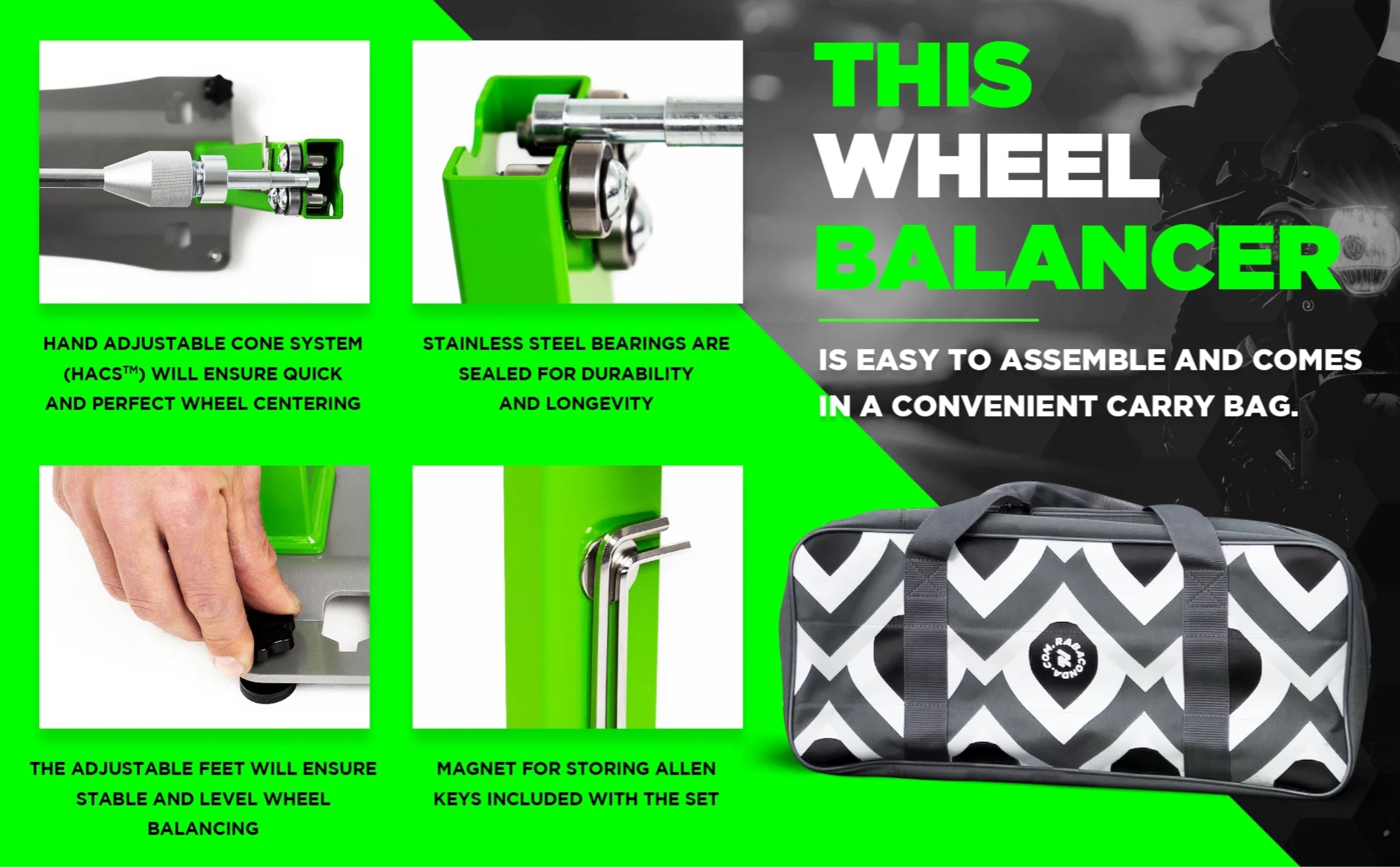 Rabaconda Motorcycle Wheel Balancer