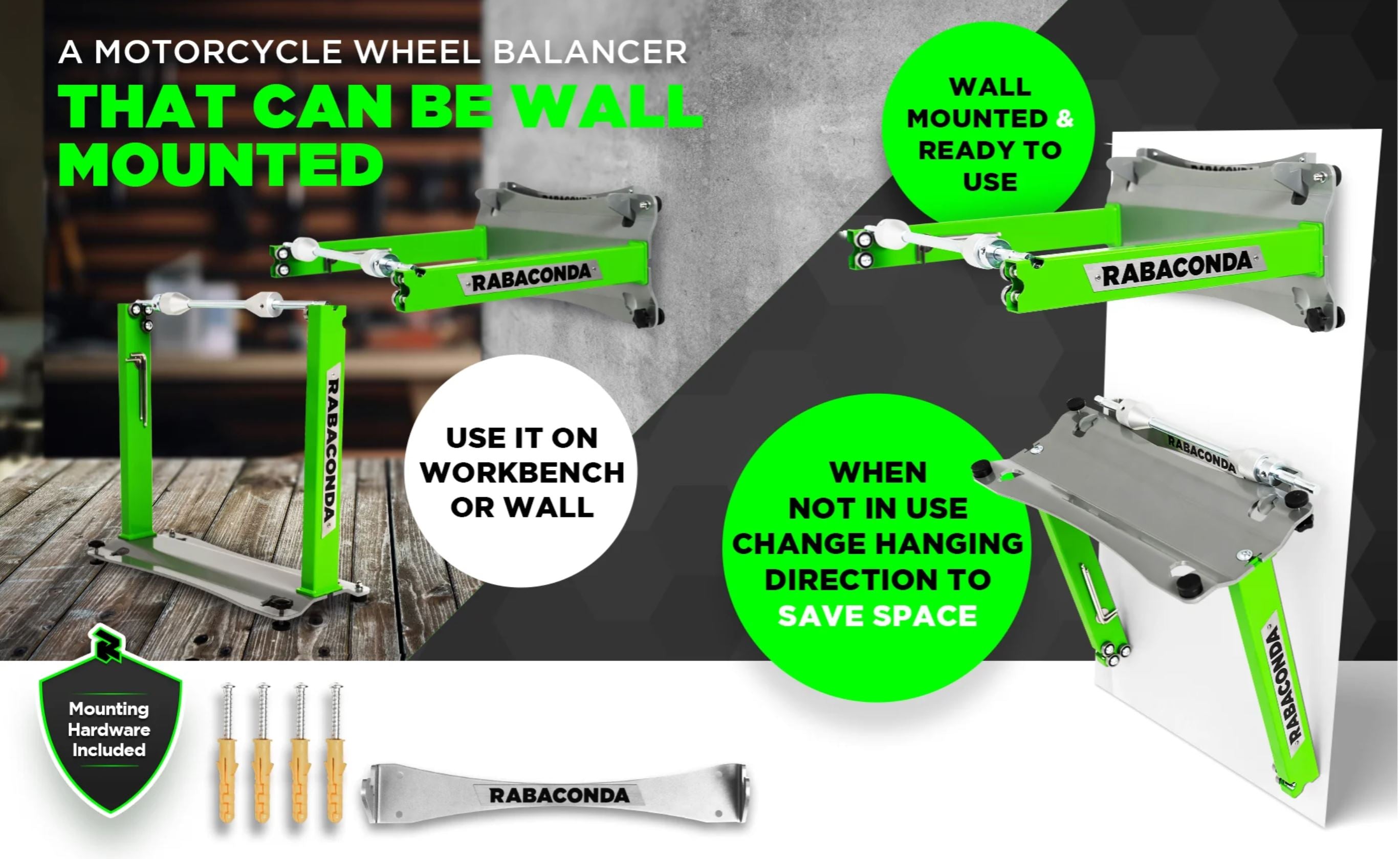 Rabaconda Motorcycle Wheel Balancer