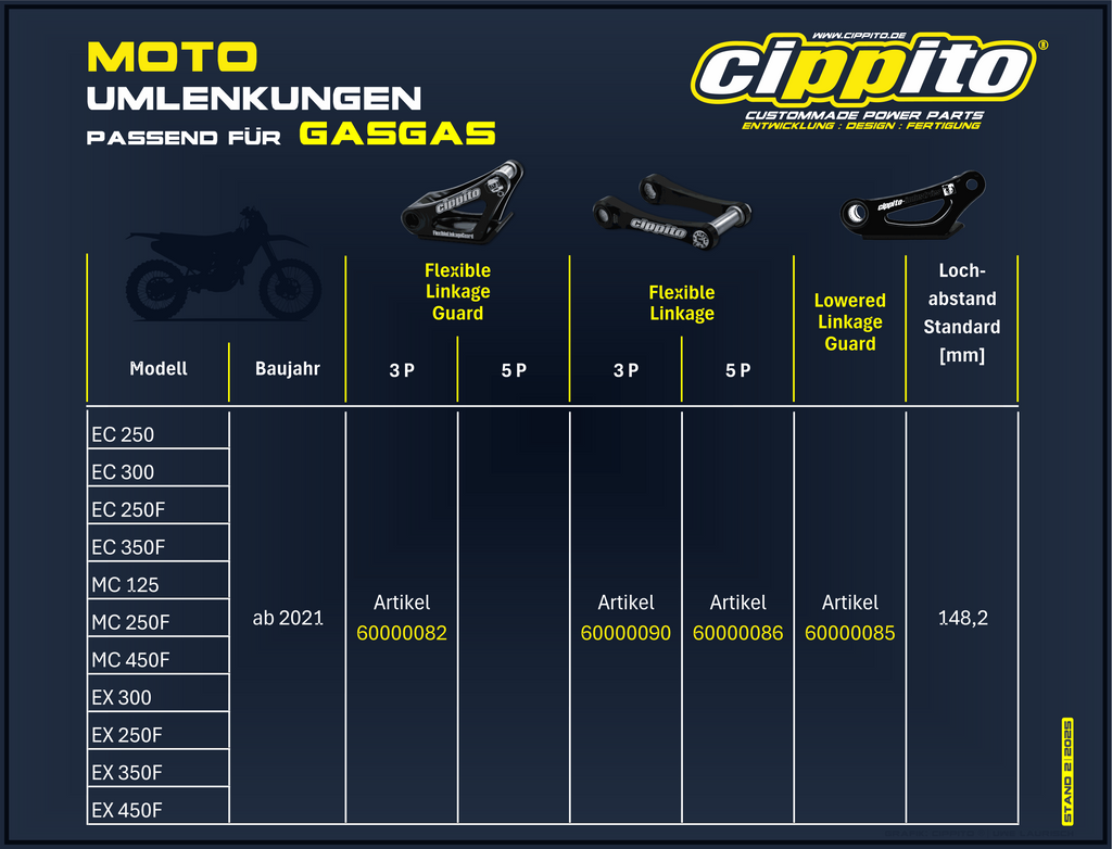 Cippito FL (Flexible Linkage) 5P KTM, Husqvarna, Gas Gas - Art. 60000086