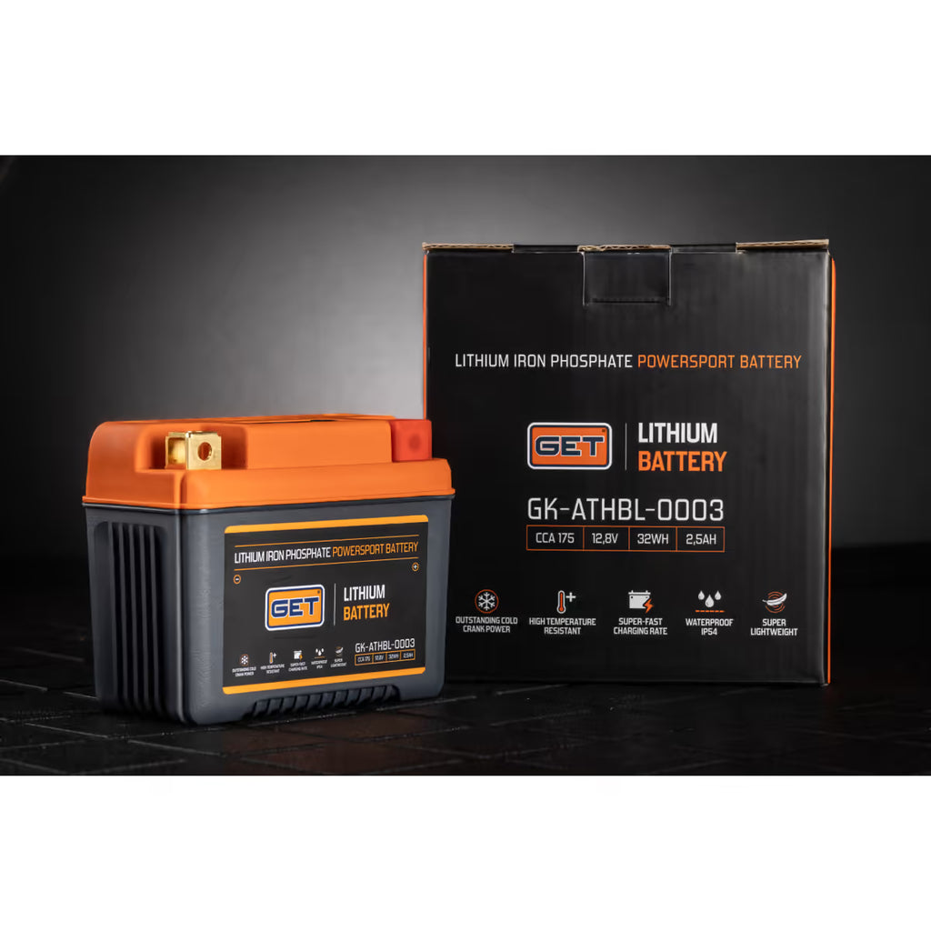 GET Lithium Battery for Dirt Bikes 2,5Ah - 175A CCA (+ RIGHT)