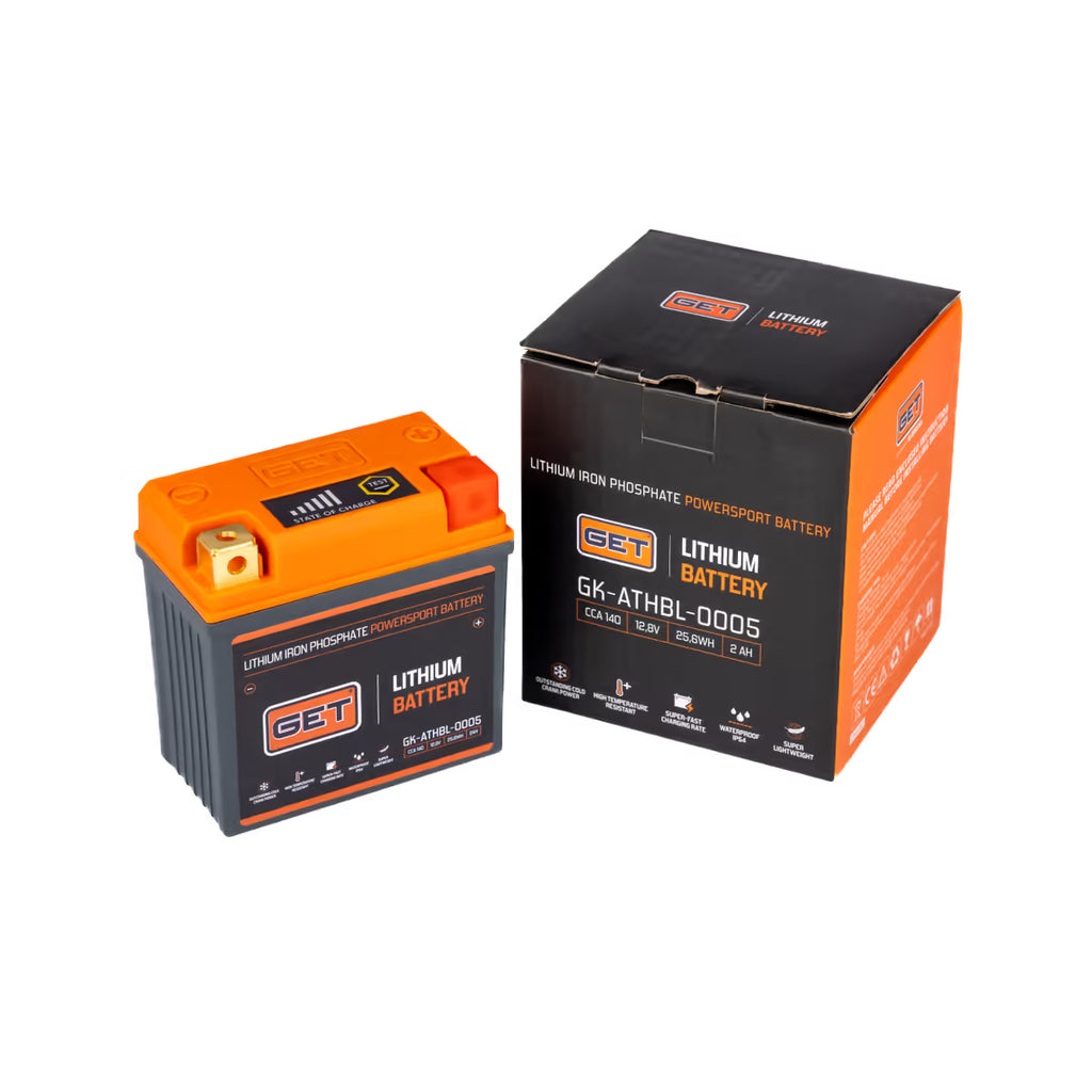 GET Lithium Battery for Dirt Bikes 2.0Ah - 140A CCA (+ RIGHT)