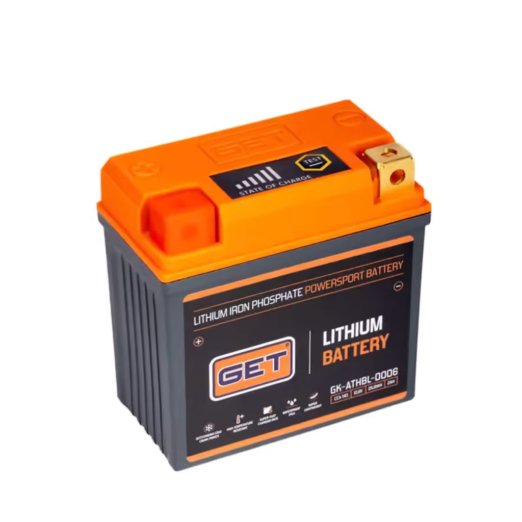 GET Lithium Battery for Dirt Bikes 2.0Ah - 140A CCA (+ LEFT)