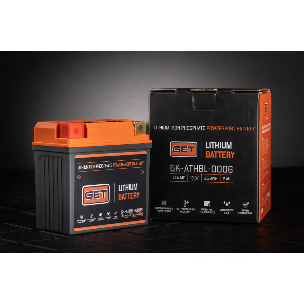 GET Lithium Battery for Dirt Bikes 2.0Ah - 140A CCA (+ LEFT)