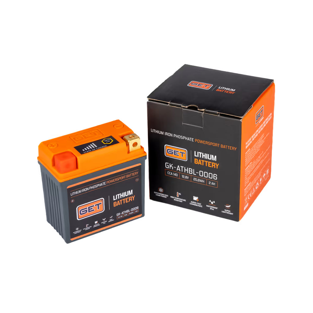 GET Lithium Battery for Dirt Bikes 2.0Ah - 140A CCA (+ LEFT)