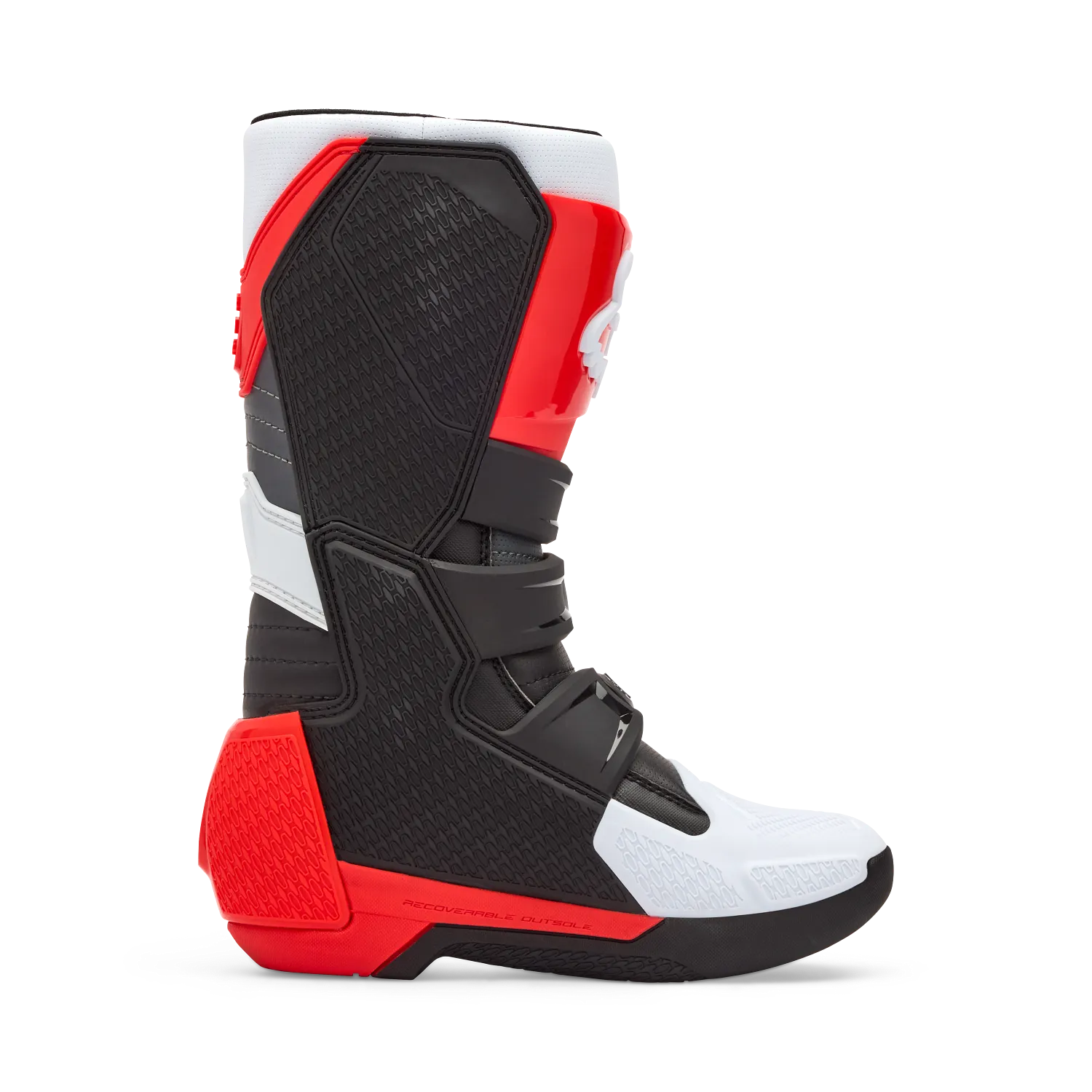 Fox Youth Comp Boots (White & Fluorescent Red)