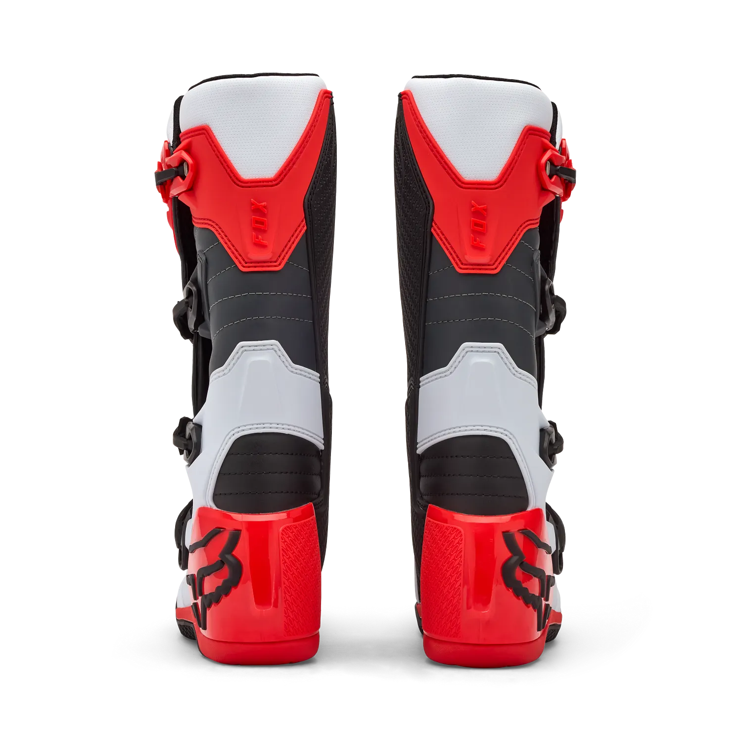 Fox Comp Boots (White & Fluorescent Red)