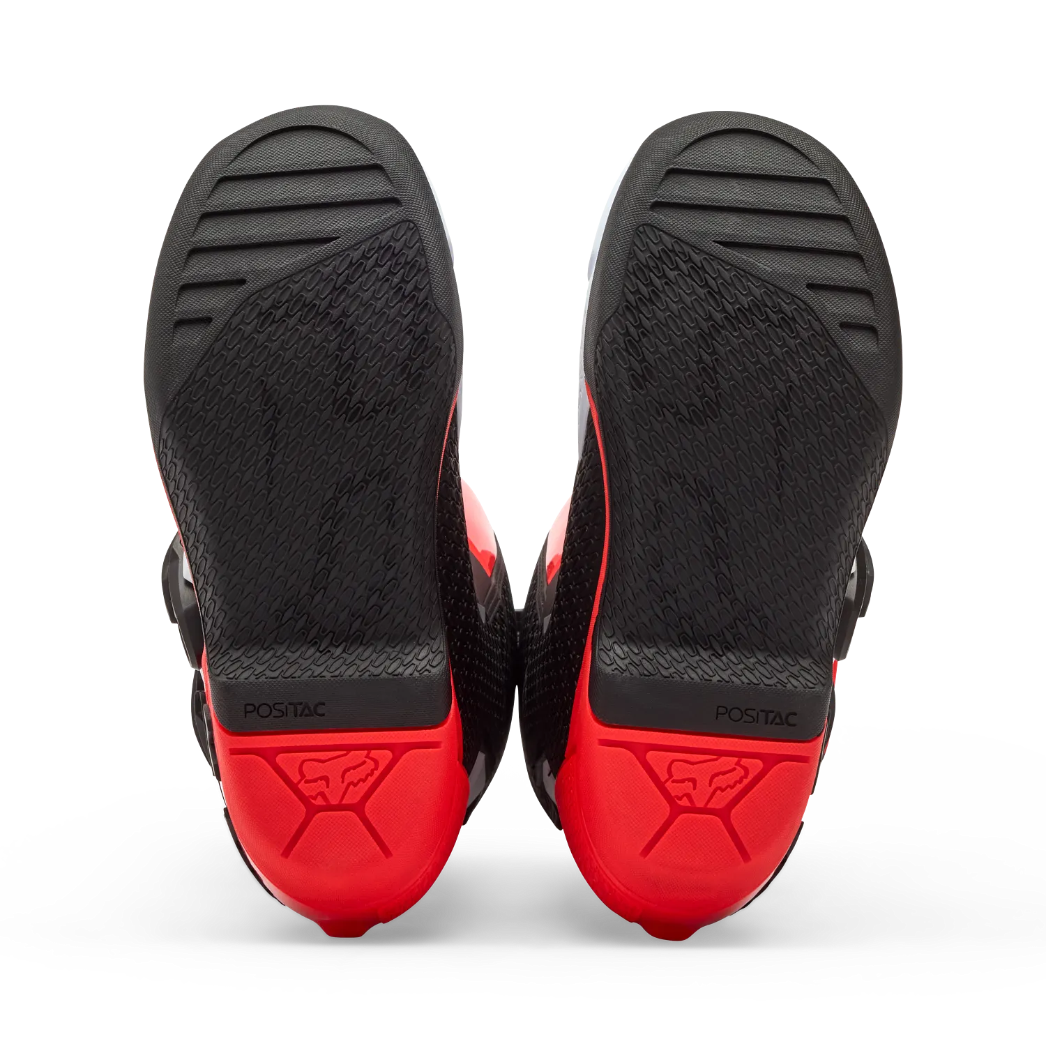 Fox Youth Comp Boots (White & Fluorescent Red)