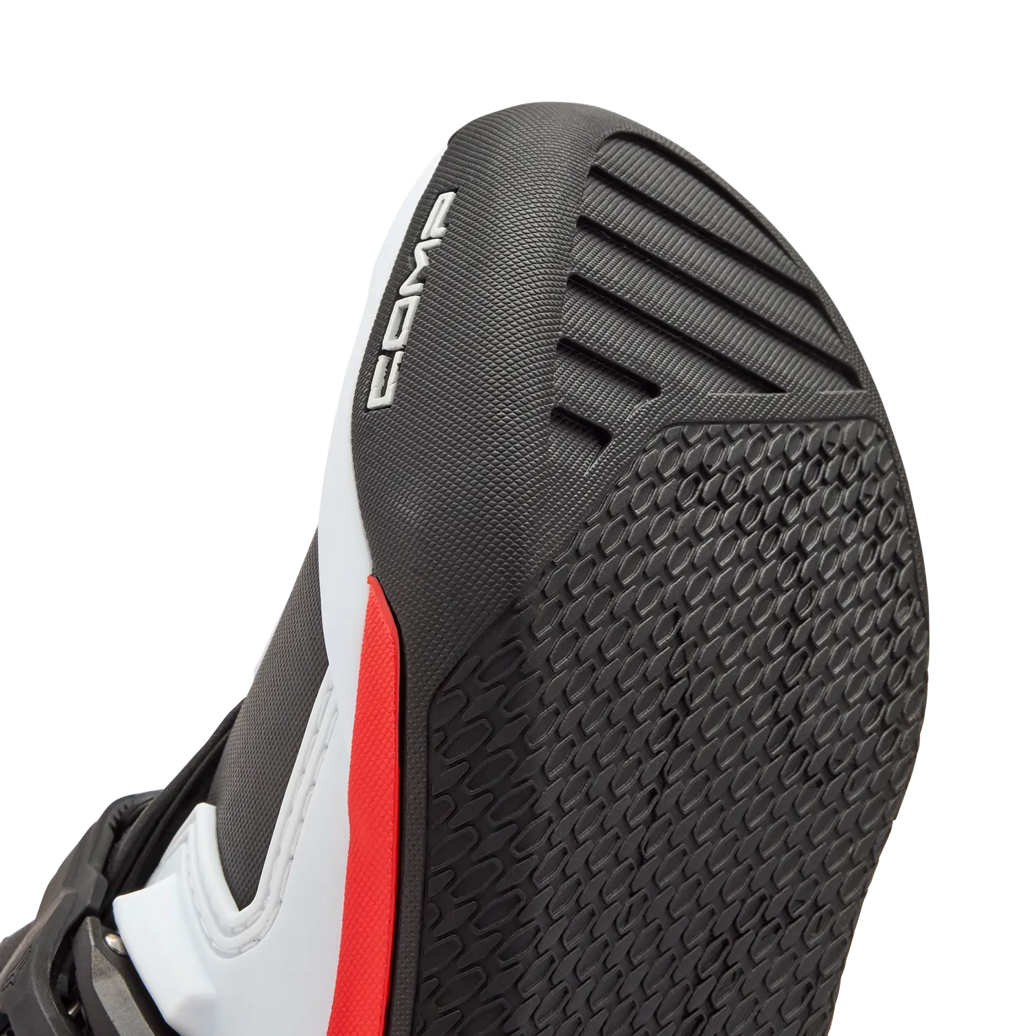 Fox Youth Comp Boots (White & Fluorescent Red)