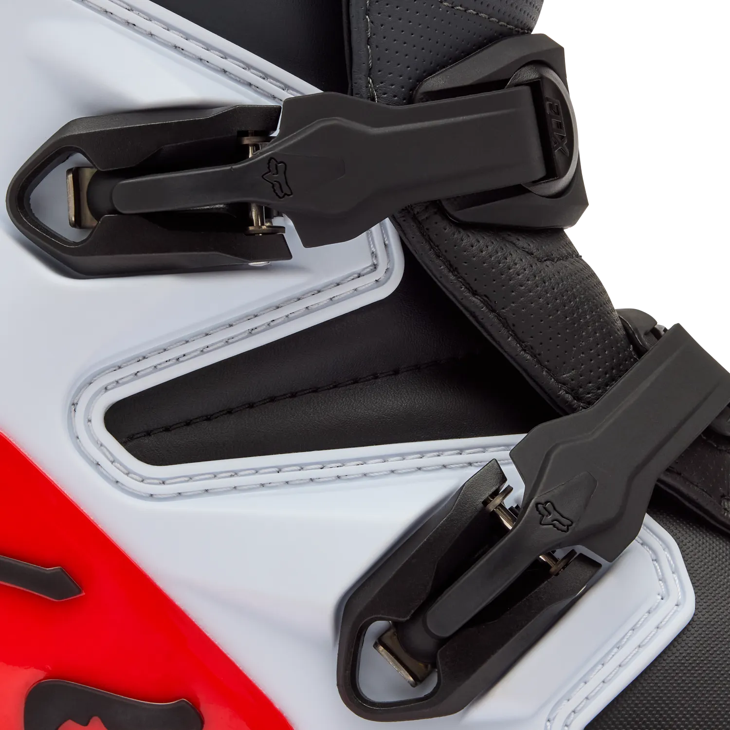 Fox Comp Boots (White & Fluorescent Red)
