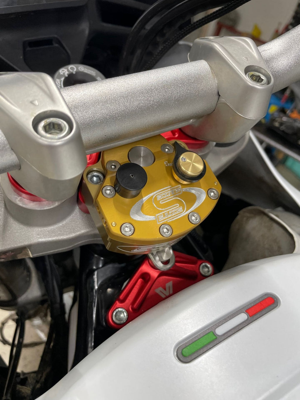 Muller Motorsport Ducati Desert X Steering Damper Kit (Red)