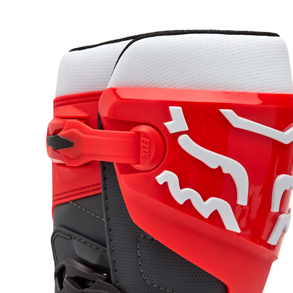 Fox Comp Boots (White & Fluorescent Red)